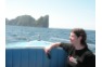 Approaching Phi Phi Ley Island by speedboat
