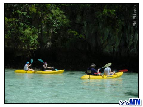 Kayaking the jungle cliffs of Phi Phi Island