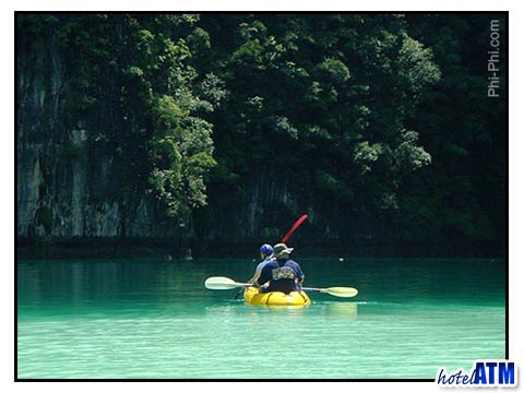 Quiet and calm kayaking on Phi Phi Island