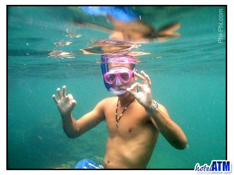 Underwater snorkeling on Phi Phi Island near Maya Bay