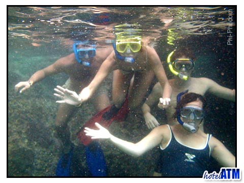 Brilliant snorkeling team on Phi Phi Island