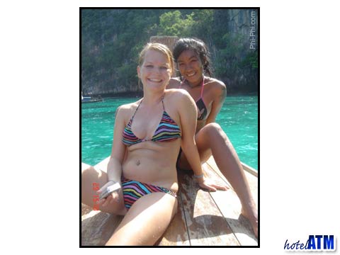 Bikini girls on a longtail boat trip at Phi Phi Island
