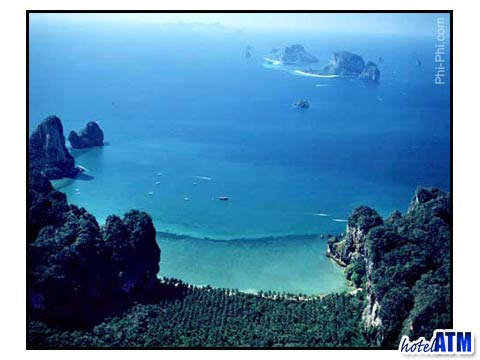 Aerial Photo of Phra Nang look towards to Phi Phi island