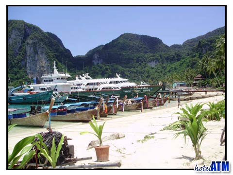 Summer weather in Phi Phi Tonsai Bay in August