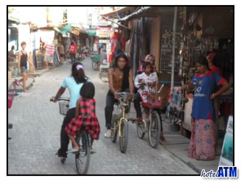 Bicyles as transport option on Phi Phi Island