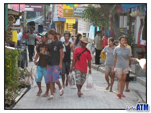 Tourists on the walkways of Phi Phi Island