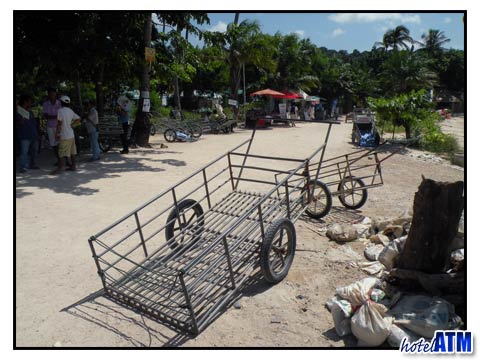 Luggage carts near the Phi Phi ferry pier