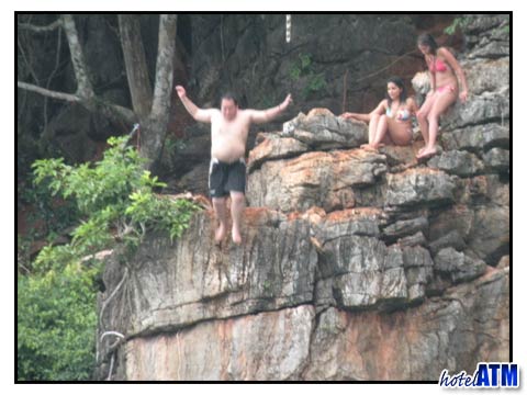 Jump from a cliff on Phi Phi Island