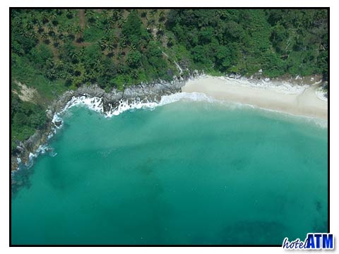 Destination Air over a beach in the Andaman Sea