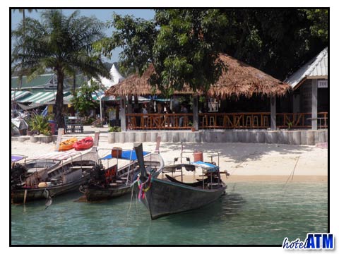 Longtail boats outside Cancun Bar Phi Phi