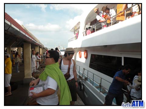 Ferries side by side at the Rassada Pier to Phi Phi
