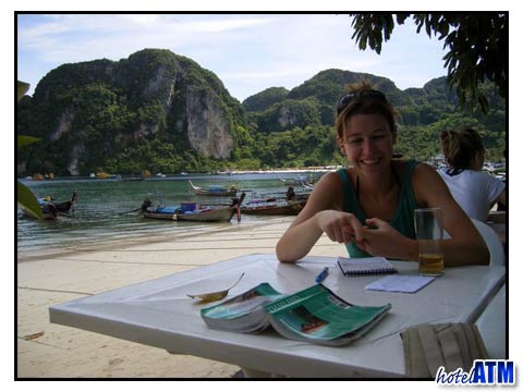 Planning Climbs On Phi Phi With Tonsai Tower In Background