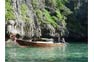 Boat in Wang Long Bay on Phi Phi Island