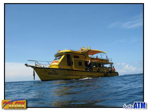 Phi Phi Scuba diving boat in the Andaman Sea